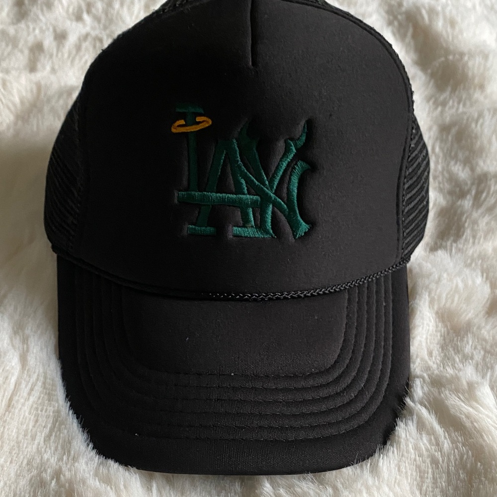 Black and Green Embroidered Cap